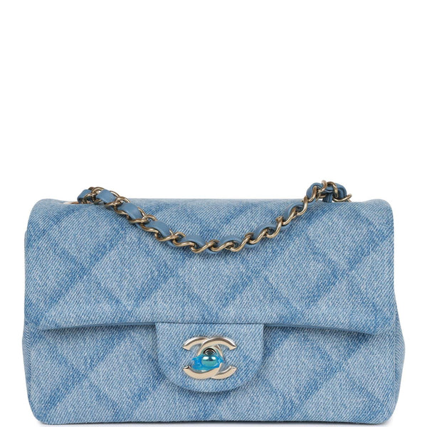 Chanel Blue Denim Half Flap Mini Q6B0270WB9005