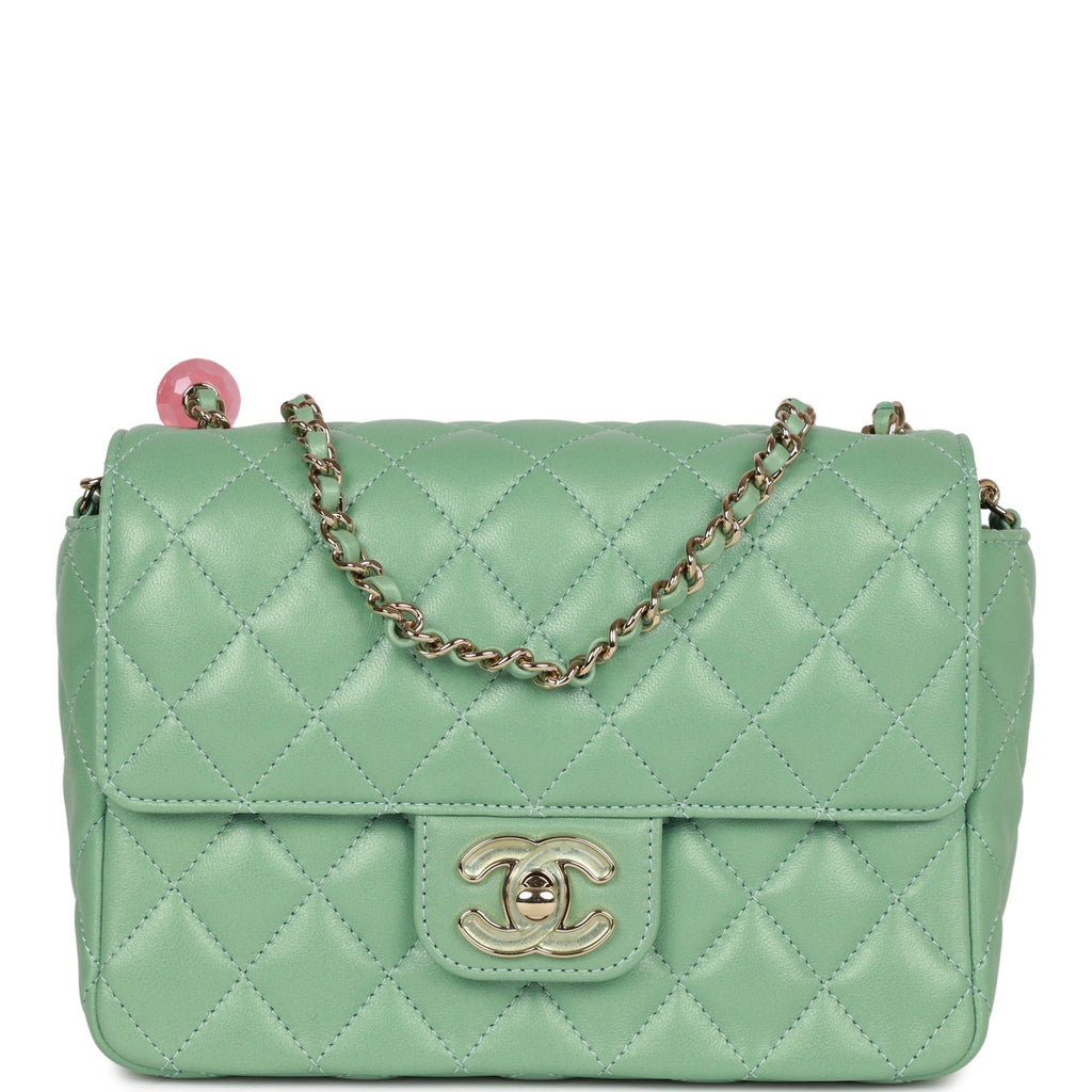 Chanel Heart Mini Flap Bag Turquoise Lambskin Enamel And Light Gold –  Madison Avenue Couture