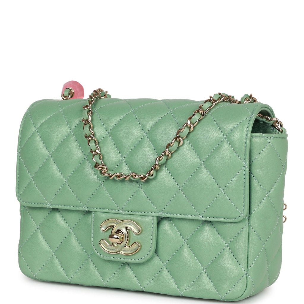 Chanel Heart Mini Flap Bag Turquoise Lambskin Enamel and Light Gold –  Madison Avenue Couture