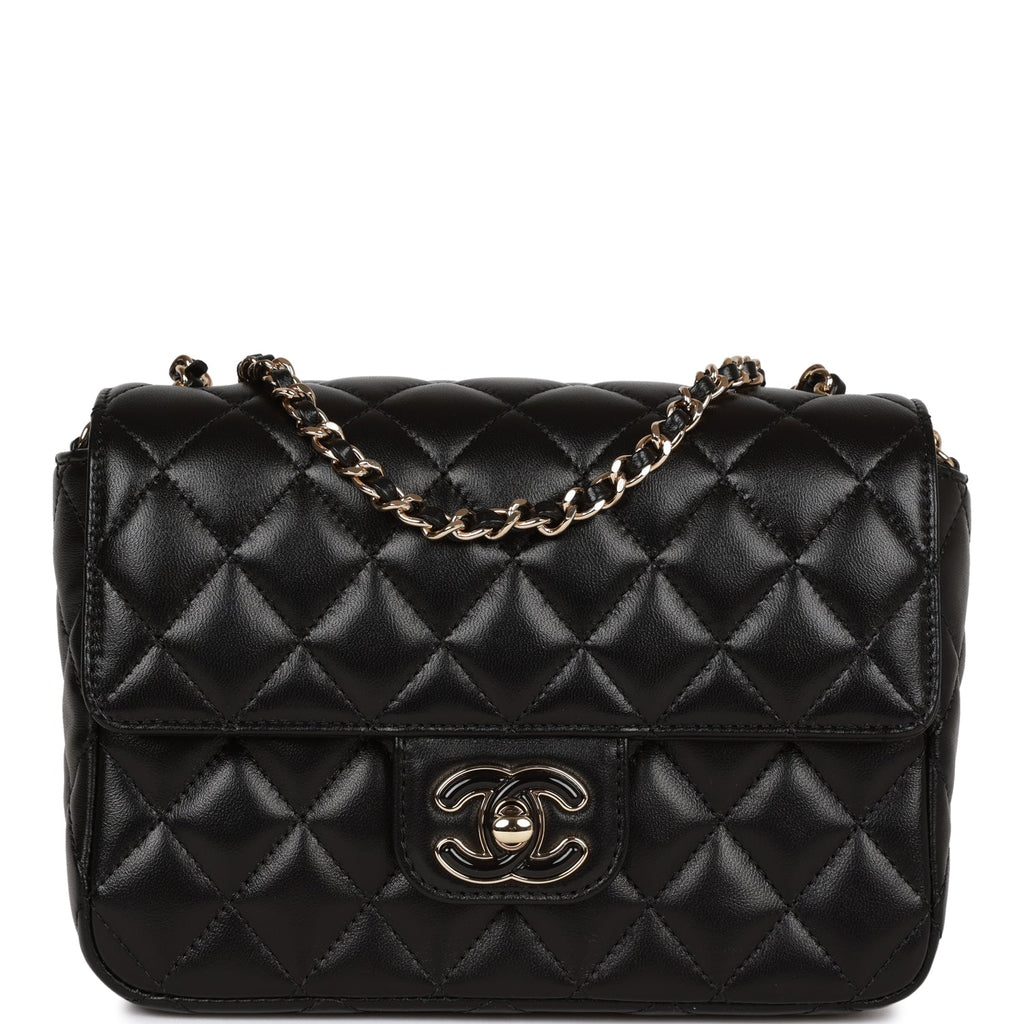 Chanel Flap Bag Mini Lambskin Gold-tone Black in Lambskin with Gold-tone -  US