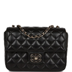 Chanel Candy Heart Mini Flap Bag Black Lambskin Enamel and Light Gold Hardware