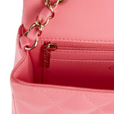 Chanel Mini Rectangular Flap Bag Coral Lambskin Light Gold Hardware