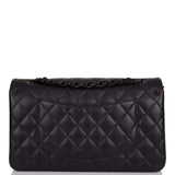Chanel Medium Classic Double Flap Bag SO Black Lambskin Quilted Black Hardware