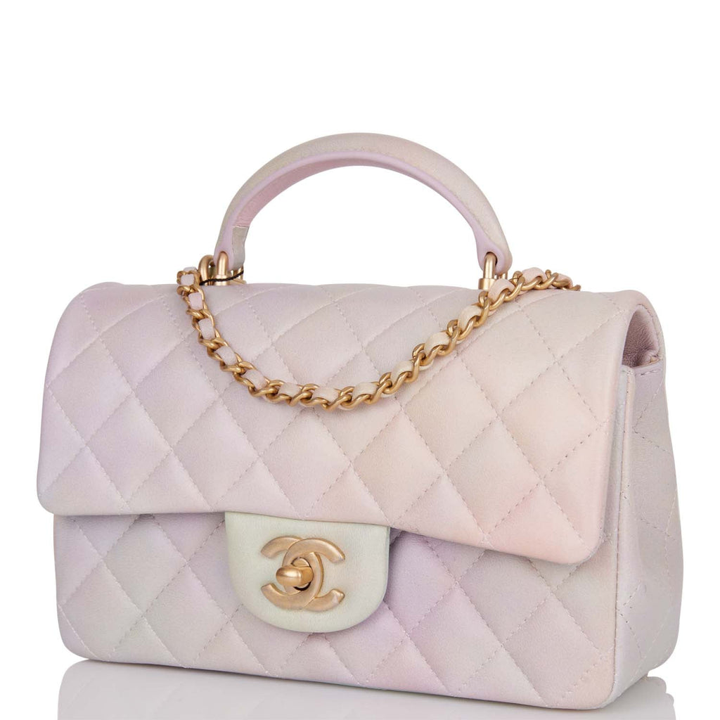 Chanel Pink Quilted Lambskin Rectangular Flap Mini Q6BBMB1IP9022