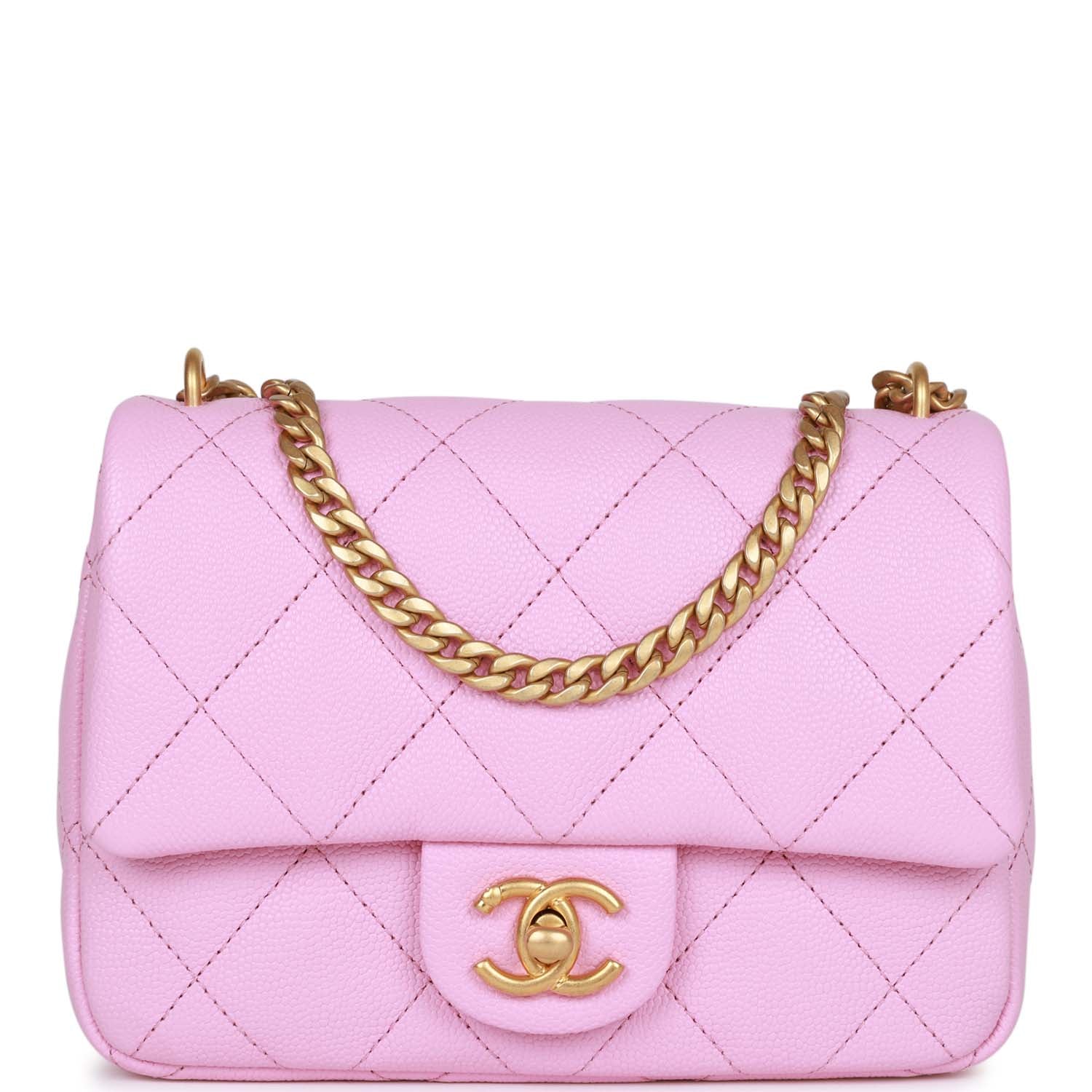 Chanel Sweetheart Crush Mini Rectangular Flap Bag Pink Caviar Antique ...