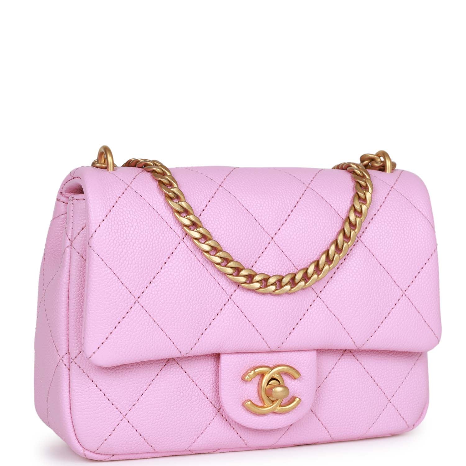 Chanel Sweetheart Crush Mini Rectangular Flap Bag Pink Caviar Antique ...