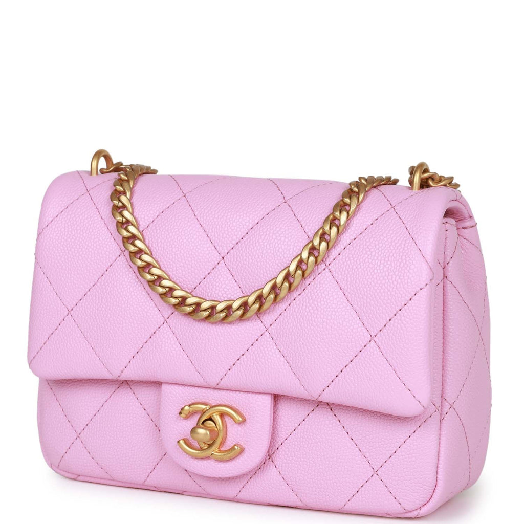 Chanel Sweetheart Crush Mini Rectangular Flap Bag Pink Caviar 