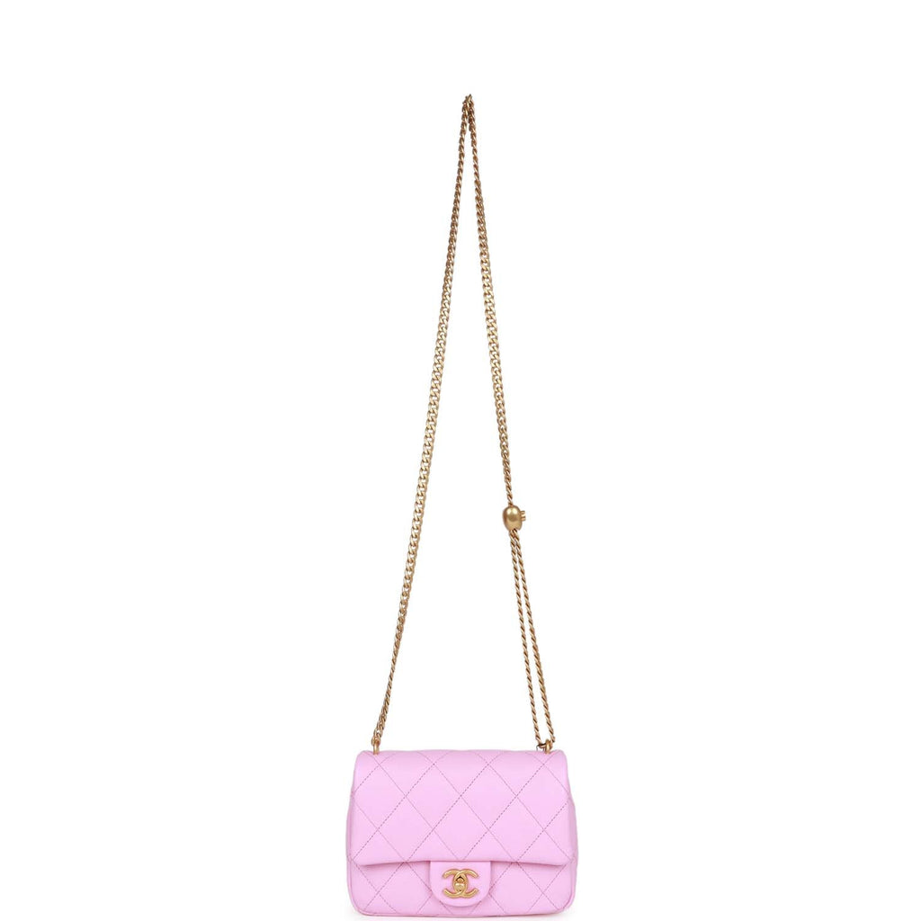 Chanel Melody Flap Small Hot Pink Caviar Leather, Brushed Gold