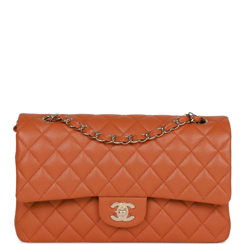 Chanel Medium Classic Light Brown Quilted Caviar Double Flapbag