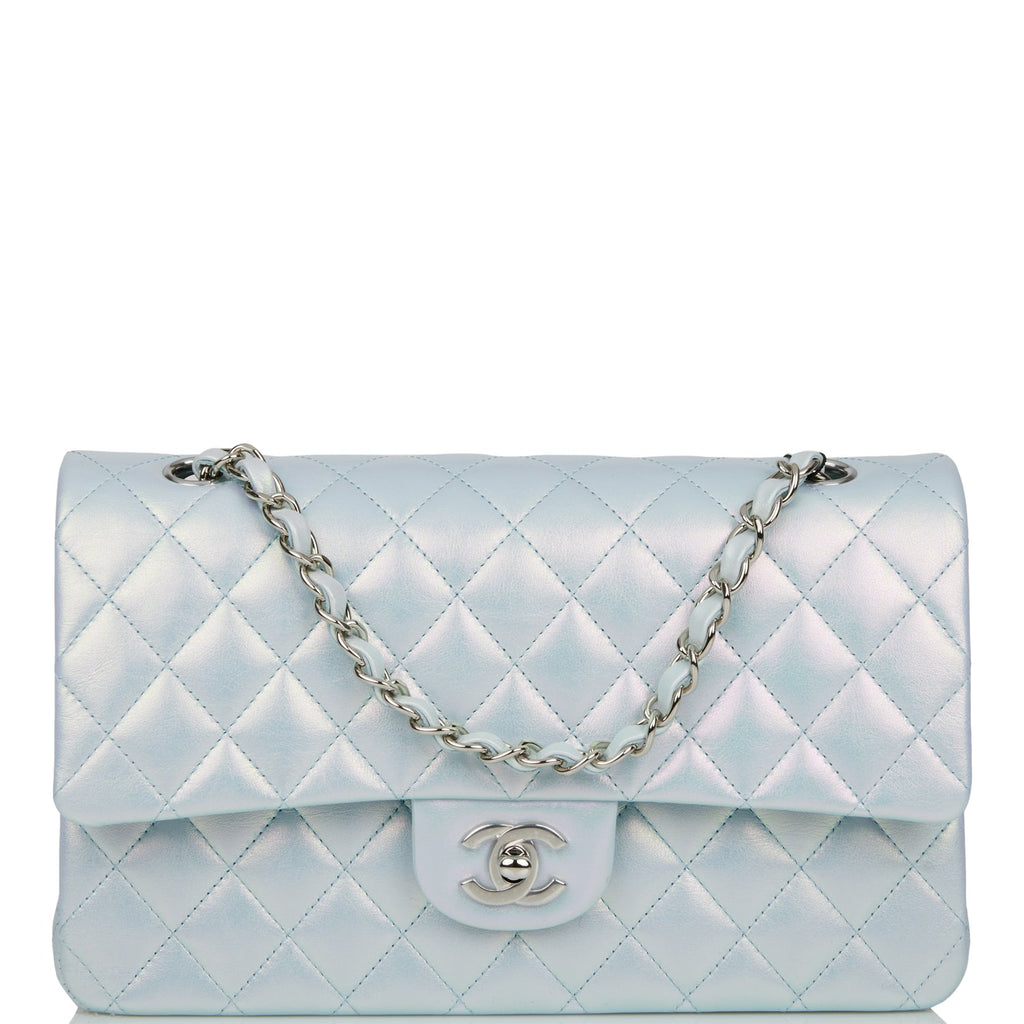 Chanel Blue Classic Compact Wallet On Chain Chanel