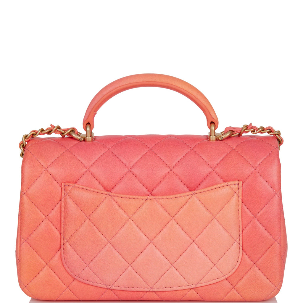 Chanel Flap Bag with Top Handle A92236 B08027 NL302 , Orange, One Size