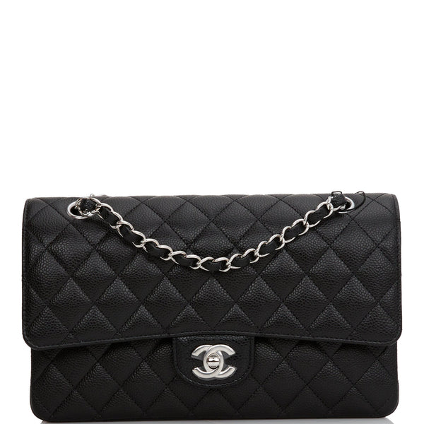 Chanel 2022 Black Quilted Caviar Jumbo Double Classic Flap SHW