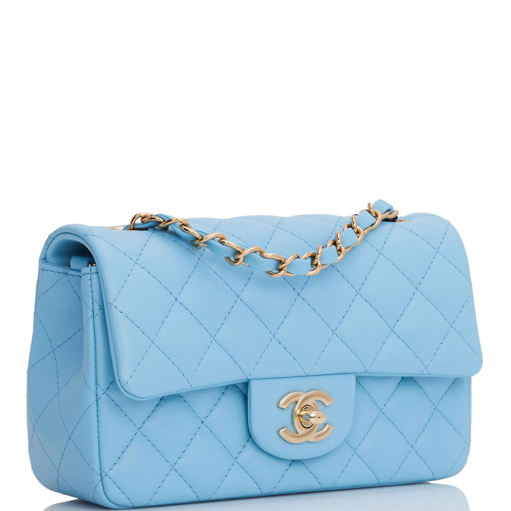 chanel mini blue bag