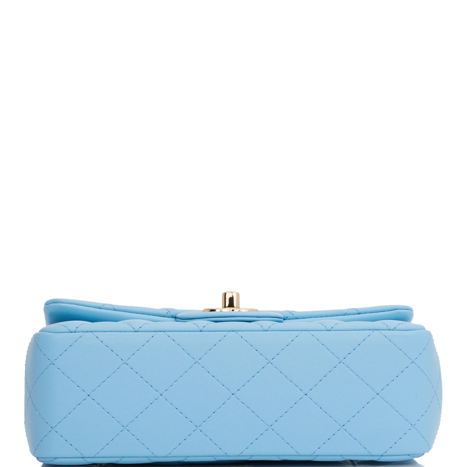 Chanel Blue Lambskin Rectangular Mini Classic Flap Light Gold Hardware ...