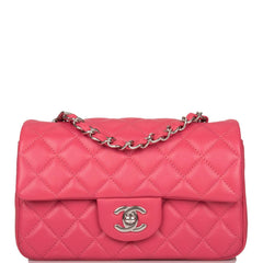 Chanel 20C Pink Lambskin Mini Rectangular Flap 