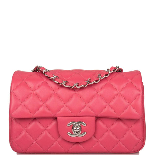 Chanel 20C Pink Lambskin Mini Rectangular Flap 