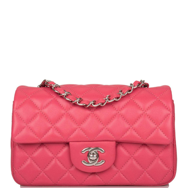 Chanel Pink Quilted Lambskin Square Mini Classic Flap Bag Leather  ref.637099 - Joli Closet