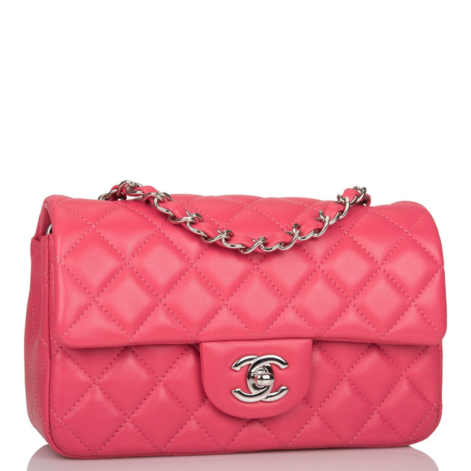 Chanel Pink Quilted Lambskin Rectangular Mini Classic Flap Bag