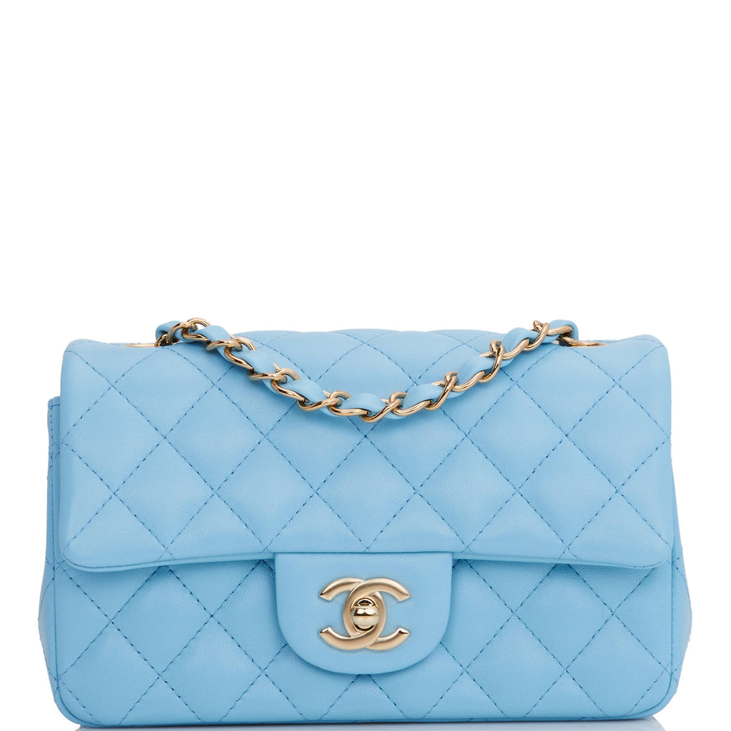 HOT Chanel Light Blue Chanel Blue Lambskin Bag Chanel Blue