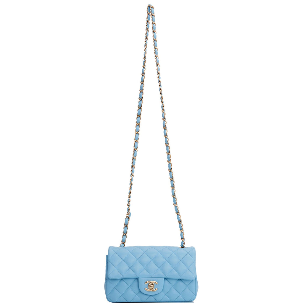 Chanel mini flap bag Sheepskin & Gold-Tone Metal Royal Blue