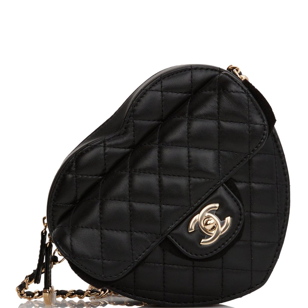 Chanel CC In Love Large Heart Bag Black Lambskin Light Gold Hardware –  Madison Avenue Couture
