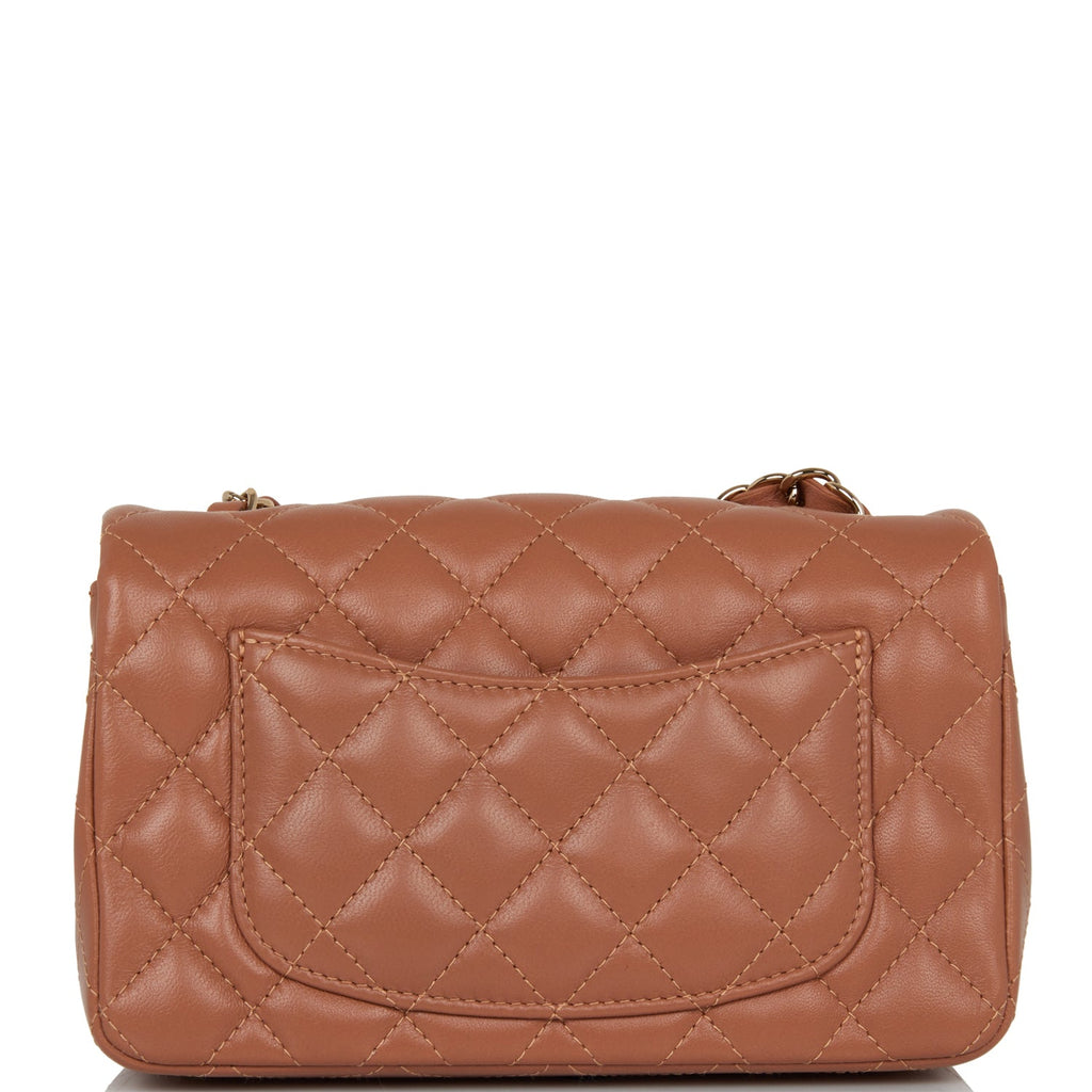 Chanel Mini Rectangular Flap Bag Caramel Lambskin Light Gold Hardware –  Madison Avenue Couture