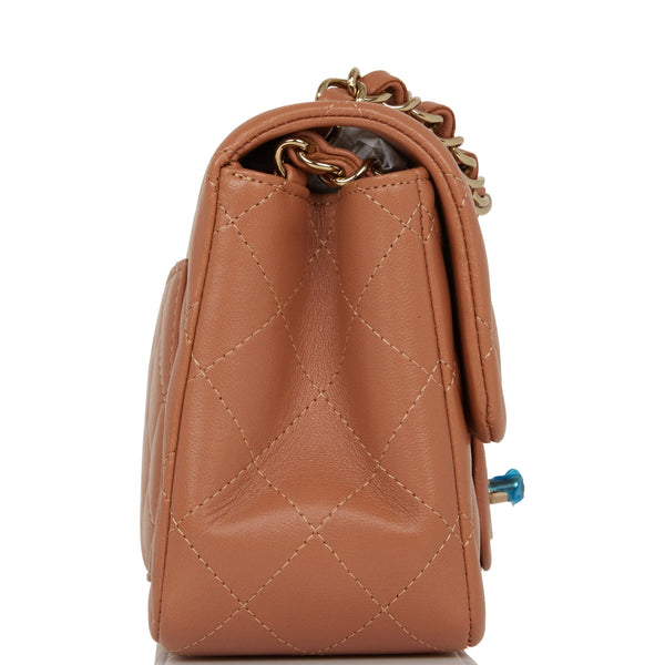 CHANEL, Bags, Chanel Classic Handbag Grained Calfskin Gold Tone Metal  Beige