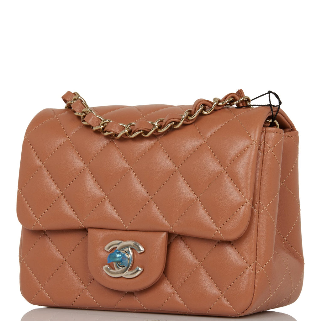 Chanel Mini Rectangular Flap with Top Handle Caramel Lambskin Light Go –  Madison Avenue Couture