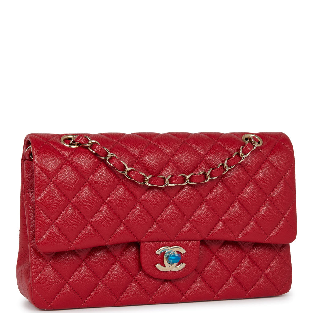 Chanel 2002 Vintage Red Caviar Small Classic Double Flap Bag 24k GHW 66396