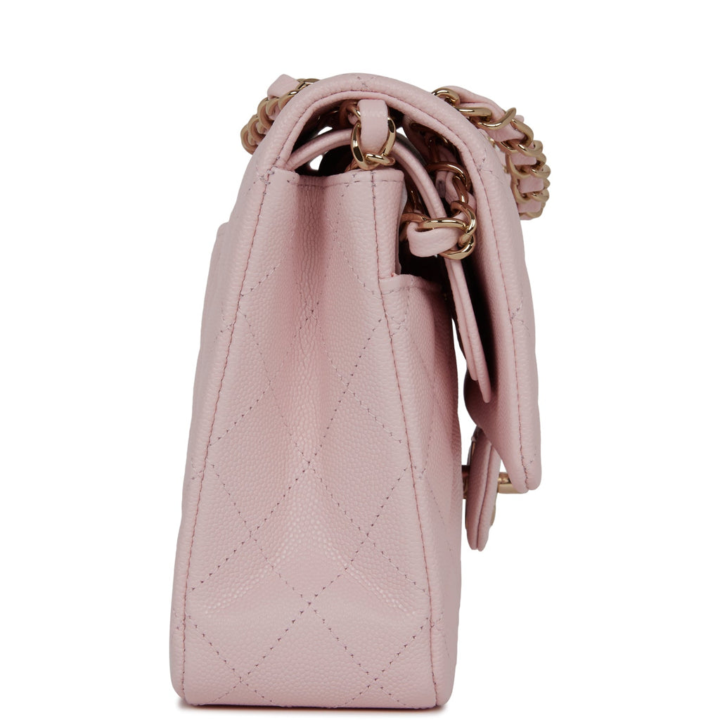 CHANEL Caviar Quilted Medium Double Flap Light Pink 1292602
