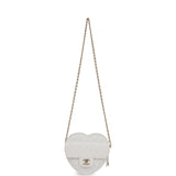 Chanel CC In Love Large Heart Bag White Lambskin Light Gold Hardware