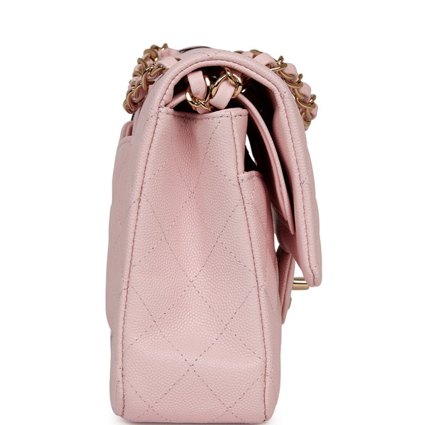 Chanel Pink Caviar Medium Classic Double Flap Bag Light Gold Hardware ...