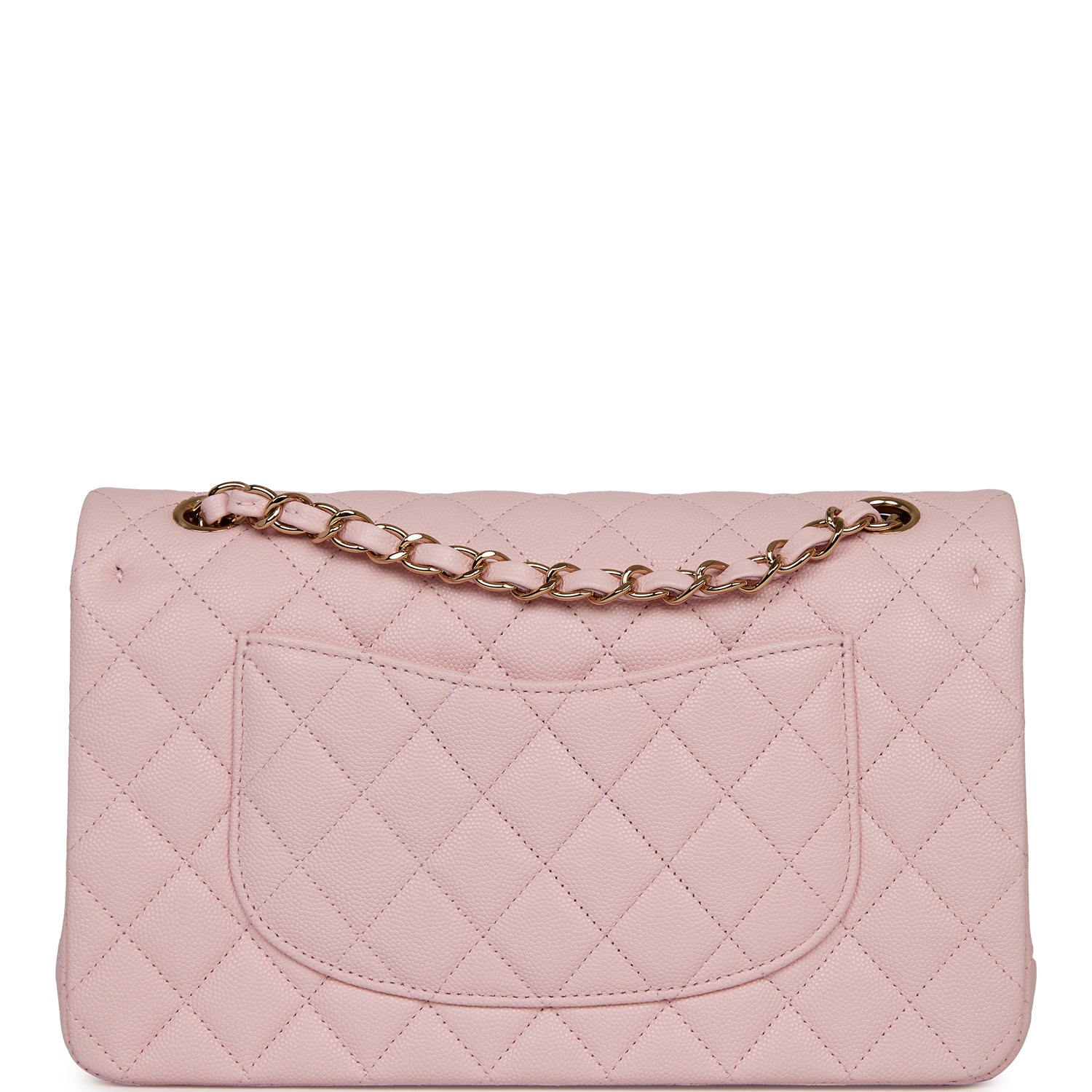 Chanel Pink Caviar Medium Classic Double Flap Bag Light Gold Hardware ...