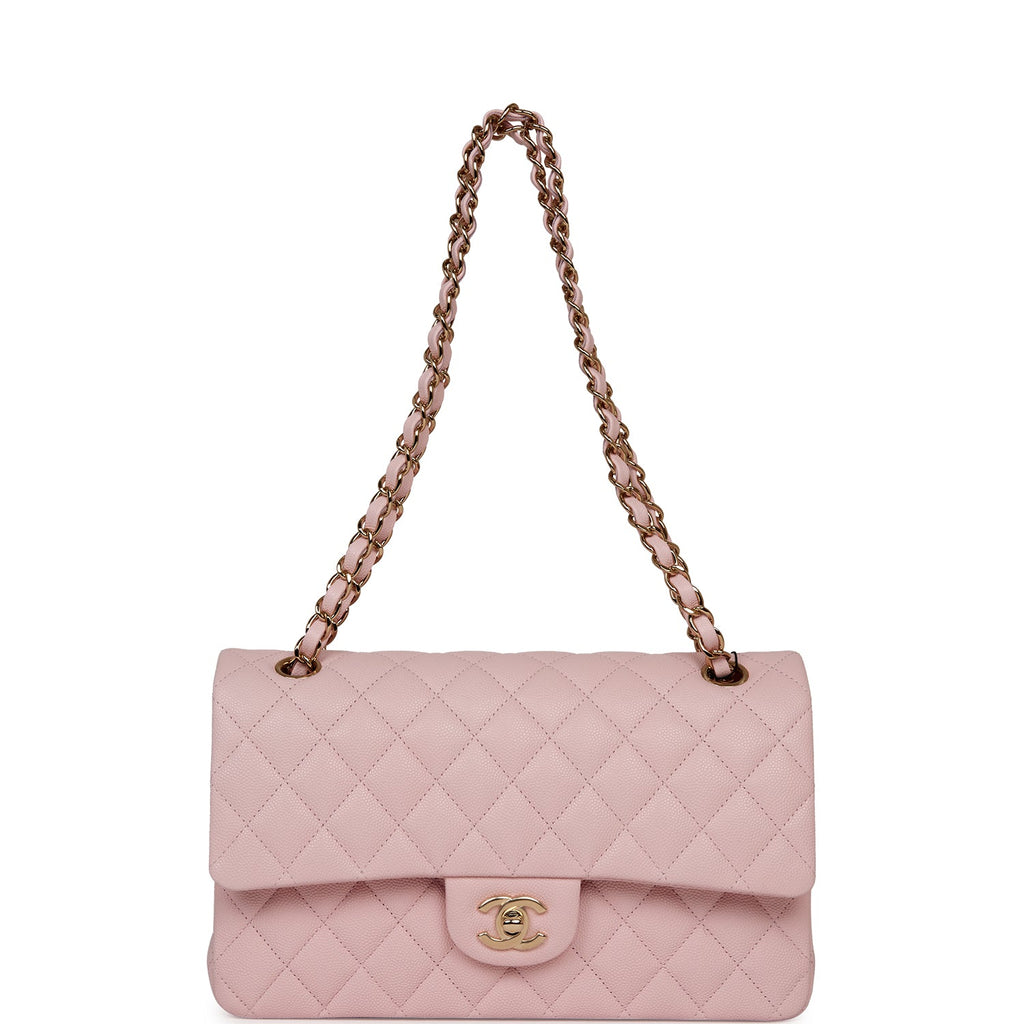 CHANEL 2023 pale Pink Bag Small Caviar Gold HRW Authentic