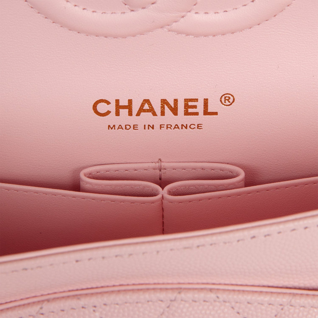 Chanel Dark Pink Caviar Medium Double Flap Bag Light Gold Hardware –  Madison Avenue Couture