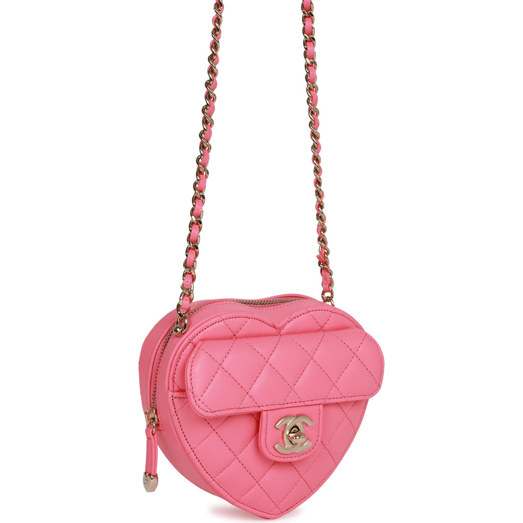 CHANEL Lambskin Quilted CC In Love Heart Bag Pink 1137601