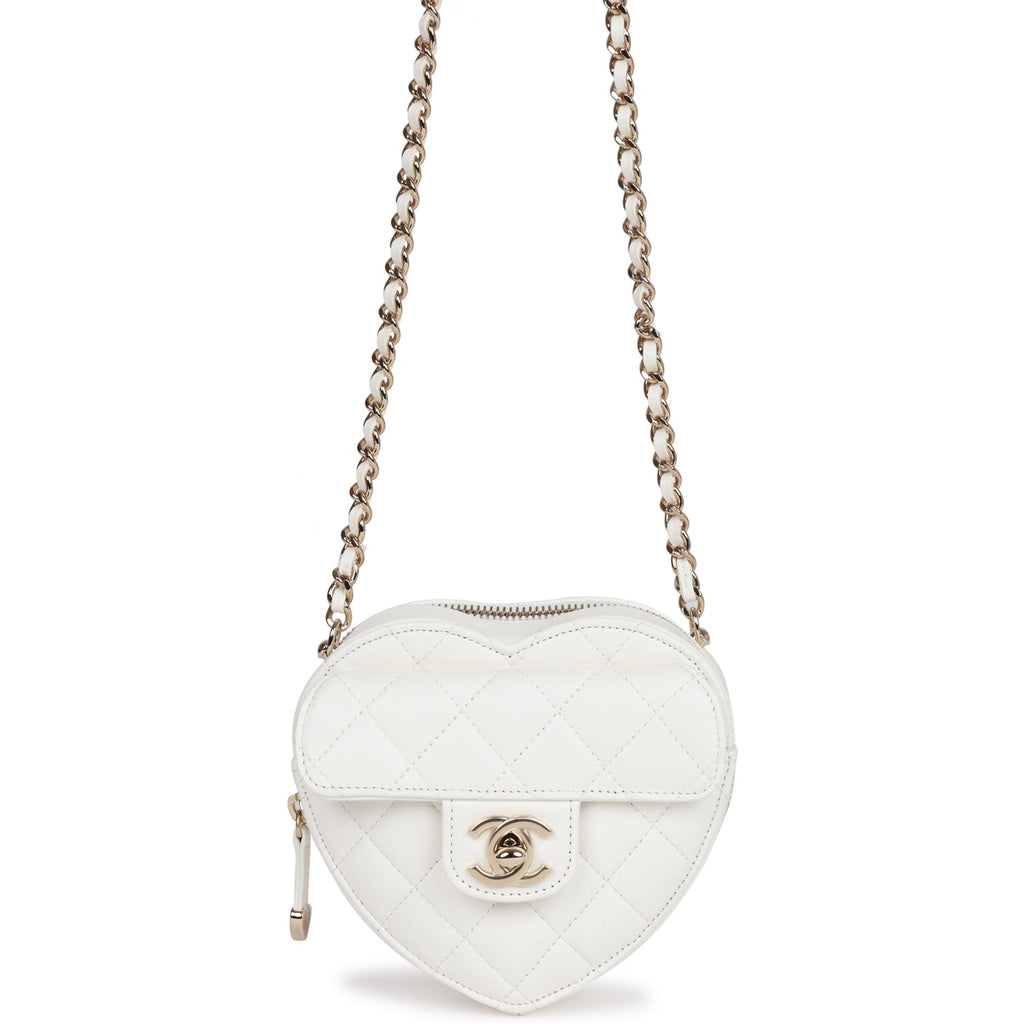 Chanel white clutch with chain Clearance