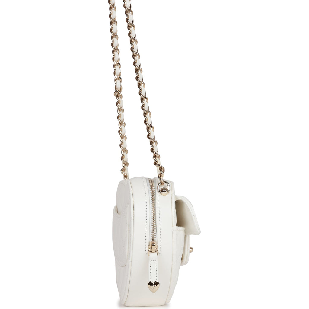 Chanel Heart Clutch With Chain 22S White Lambskin in Lambskin