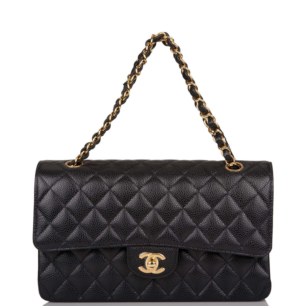 CHANEL Caviar Quilted Medium Double Flap Black 216005