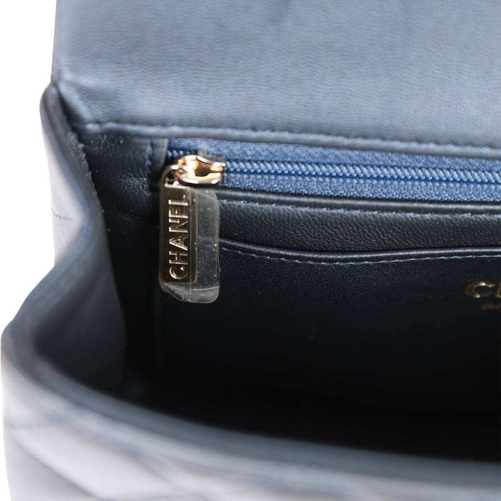 chanel blue flap bag