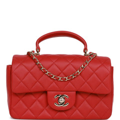 Chanel Red Lambskin Mini Classic Flap – Jadore Couture
