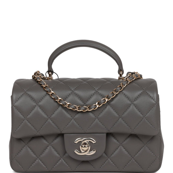 Top Handle Clutch (Authenticity Date Code)  Lambskin leather, Chanel  classic flap, Lambskin