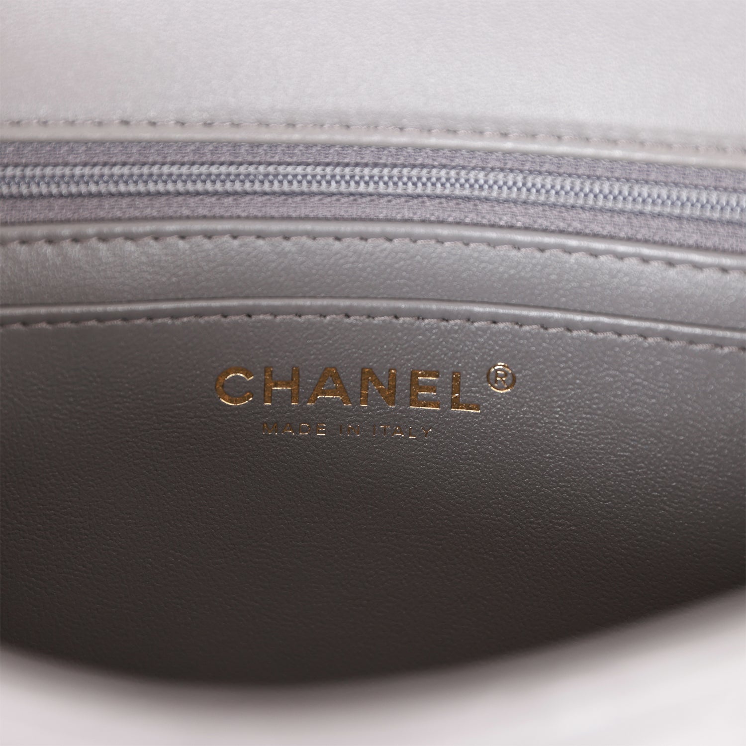 Chanel Dark Grey Lambskin Rectangular Mini Flap Top Handle Light Gold ...