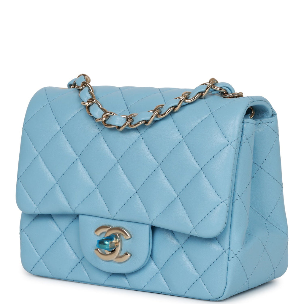 Chanel Bag, 2021 Light Blue Lambskin Quilted Medium Chanel 19 Flap Bag