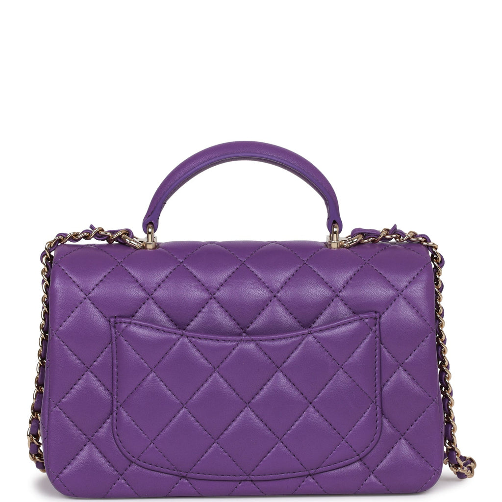 Timeless Chanel Purple Quilted Lambskin Mini Rectangular Classic Flap Bag  Leather ref.744344 - Joli Closet