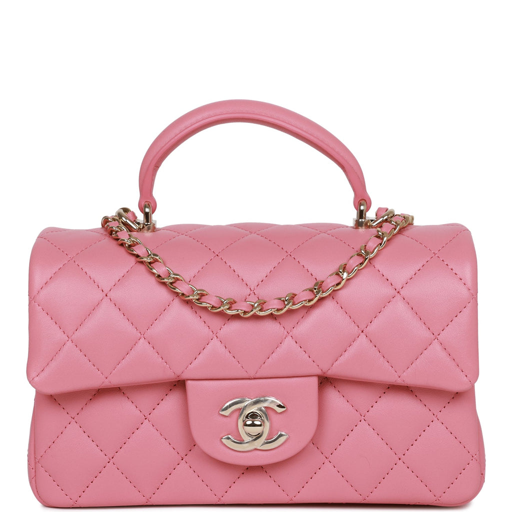 Chanel Mini Flap Bag With Top Handle Pink  Nice Bag