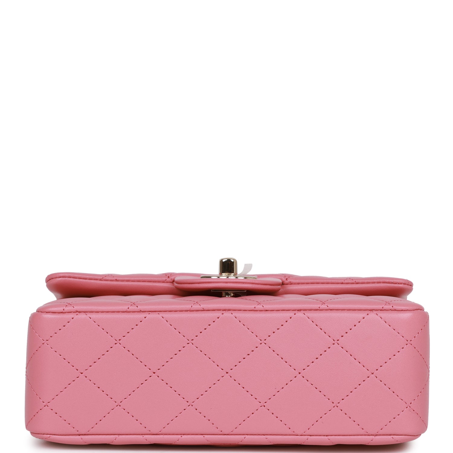 Chanel Dark Pink Quilted Lambskin Rectangular Mini Flap Bag Top Handle ...