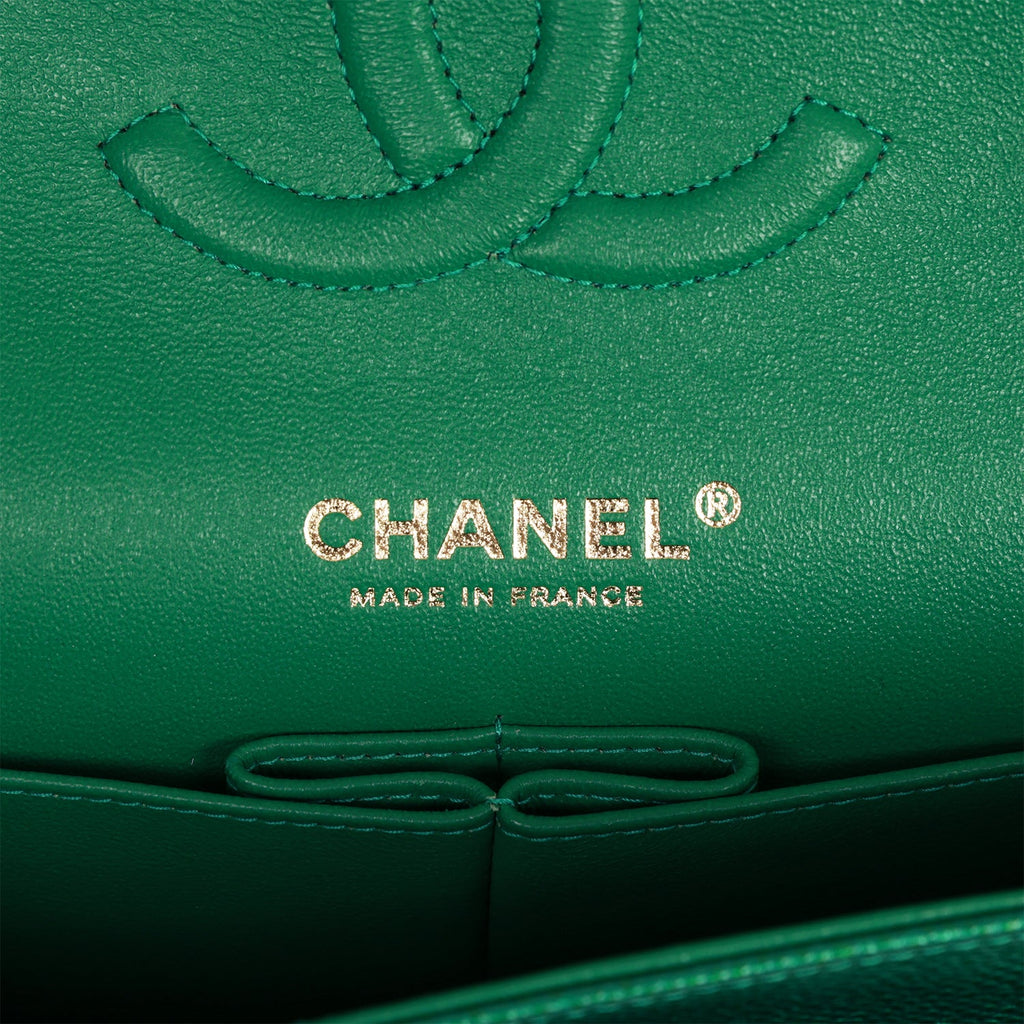 Chanel Green Caviar Medium Classic Double Flap Bag Silver Hardware –  Madison Avenue Couture
