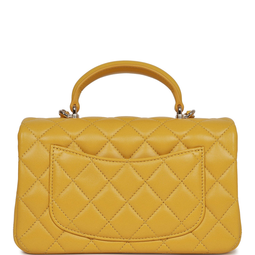 CHANEL Caviar Quilted Small Coco Handle Flap Yellow, FASHIONPHILE