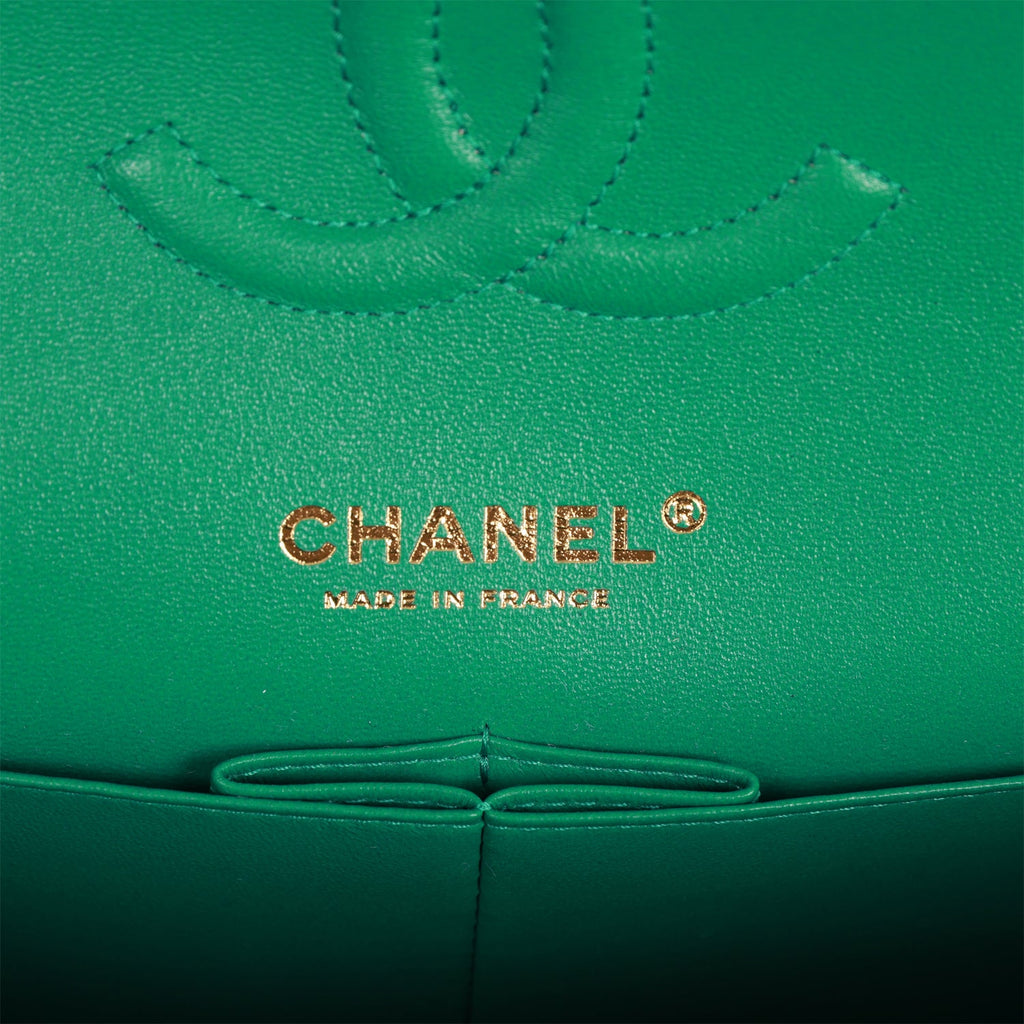 Chanel Gabrielle Flap Bag Medium Lamb Green